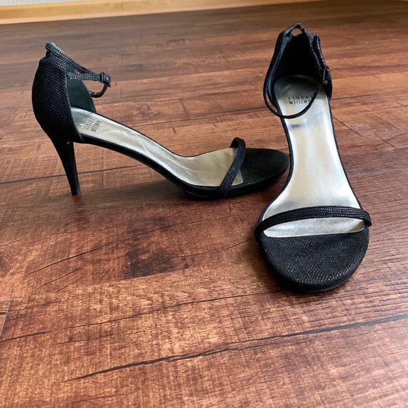 Stuart Weitzman textured black 10M nudistsong heel